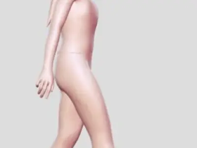 Walking woman statue 3D print model