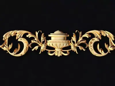 Central decor ornament for furniture 3D model 1116