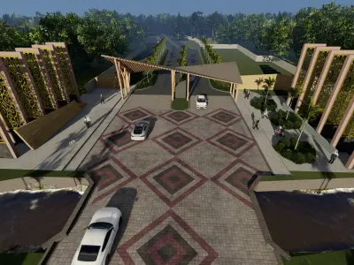 Modern Minimalist Gate A  SketchUp 3D Model SketchUp Only 3D model