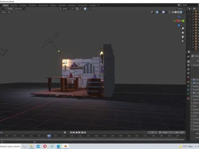 the lair room with furniture in it Free low-poly 3D model