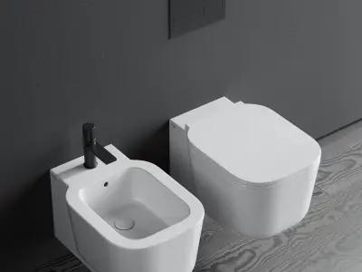 Ceramica Cielo Cubika Wall-Hung WC Low-poly 3D model