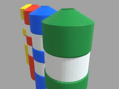Bollards 01 Low-poly 3D model