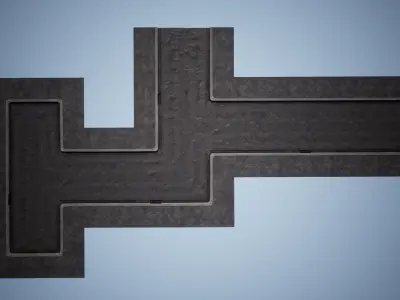 Modular Abandoned Road  50 Assets Low-poly 3D model