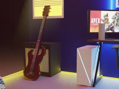 cyberpunk bedroom 3D model