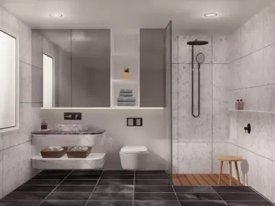 A Washroom Design with textures 3D model