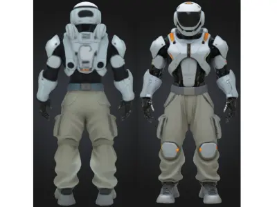 Game-Ready Sci-Fi Android Character Low-poly 3D model