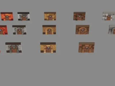 Dungeon Modular Assets Low-poly 3D model