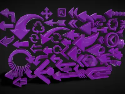 Arrow Button Collections Low-poly 3D model