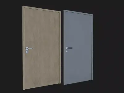 Game-ready Office Door Low-poly 3D model