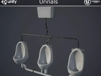 Urinals Low-poly 3D model