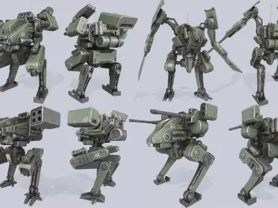 Battle Mech collection 3D Model Pack