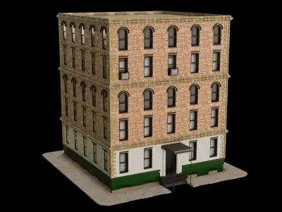 Standard building Low-poly 3D model
