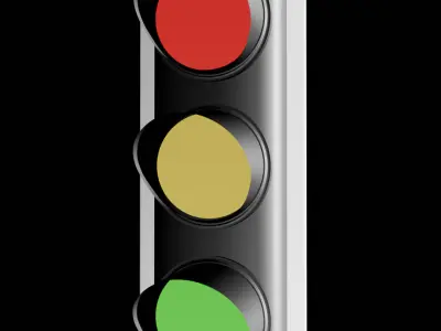 Traffic red light  Low-poly 3D model