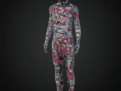 Rigged Zombie Character Low-poly 3D model