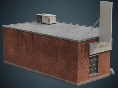 Building 4B Low-poly 3D model