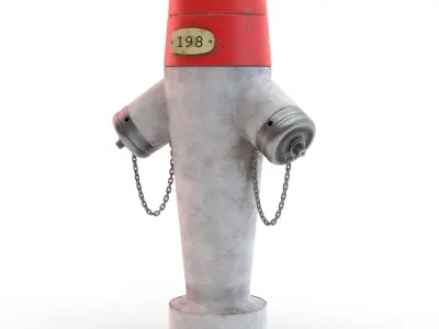 Swiss Fire Hydrant - Clean and Dirt version included Low-poly 3D model