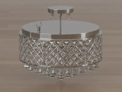 3D Model Chandelier crystal ceiling light fixture 3D model