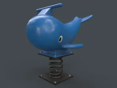 PBR Outdoor Spring Swing Playground Toy B Low-poly 3D model