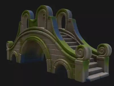 Realistic Old Bridge 3D Model 3D model