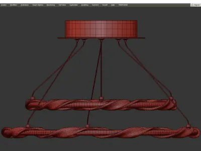 TWISTED TIER CONVERTIBLE CEILING LIGHT Low-poly 3D model