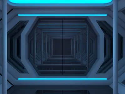 Sci Fi Corridor 3D model 34