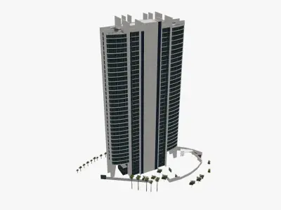 Avalon Riverfront Apartments Low-poly 3D model