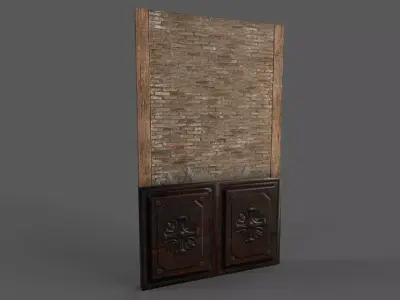 Old Wall Bricks Low-poly 3D model