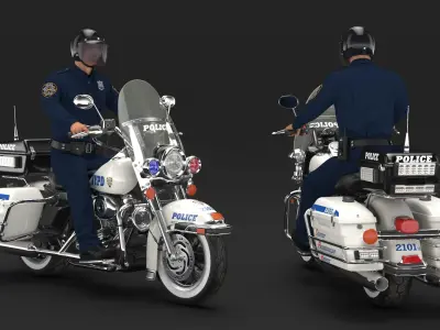  NYPD Road King Motorcycle with Officer 