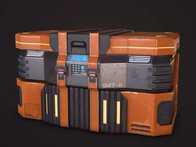 Sci-Fi Crate Low-poly 3D model 5