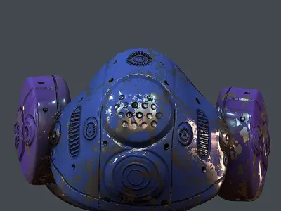 Gas mask helmet 3d model scifi Low-poly Low-poly 3D model 24
