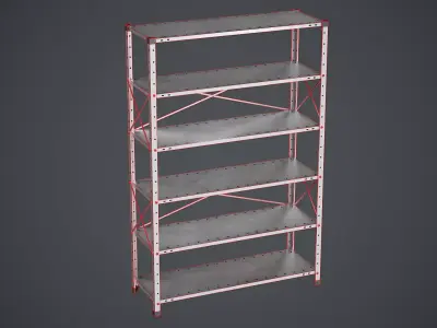 Metal Shelf - PBR Texture Low-poly 3D model
