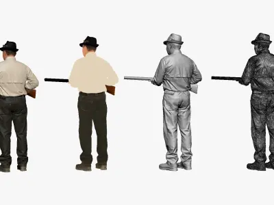 001124 man with shotgun 3D model