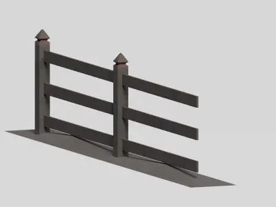 Low poly picket fence set Low-poly 3D model