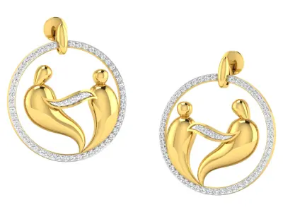 Pendant Earring Set 3dm STL OBJ FBX Render Details 3D print model get