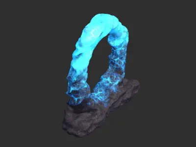 Stone Portal 1 - Energy Low-poly 3D model