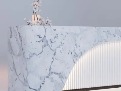 Reception Desk 4 Low-poly 3D model