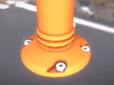 Traffic Delineator Flexipoller 300mm low-poly Low-poly 3D model