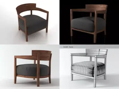 Jenny set of four different chairs 3D model