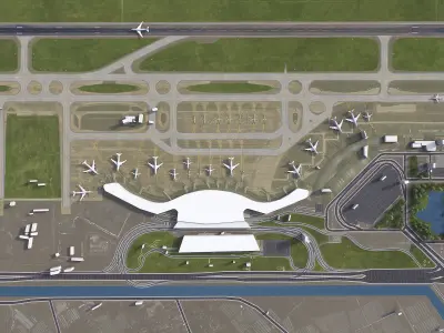 Ningbo - Airport - NGB Low-poly 3D model