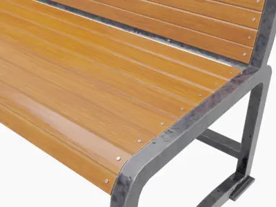 Street Bench V3 Low-poly 3D model