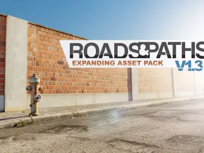 roads and paths  - gameready asset library Low-poly 3D model