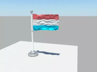Luxembourg flag 3D model