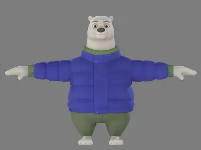 cartoon PolarBear Anthropomorpha 3D model