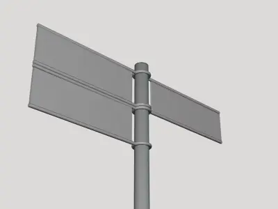 Basic Street Direction Sign - Geometry Only No Textures 3D model