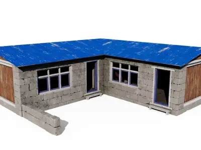 Mountain Lodge Low-poly 3D model