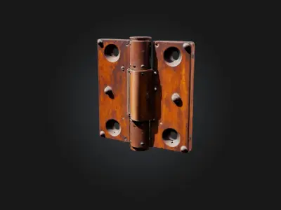 Rusted Door Hinge Low-poly 3D model
