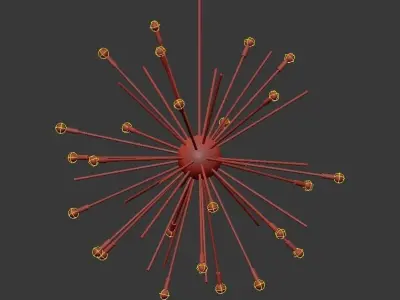 Huge Sputnik Chandelier Gold and Black 3D model