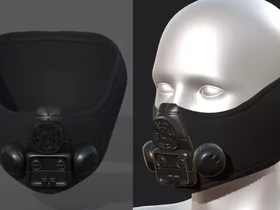 Gas mask helmet protection isolated scifi  Low-poly 3D model