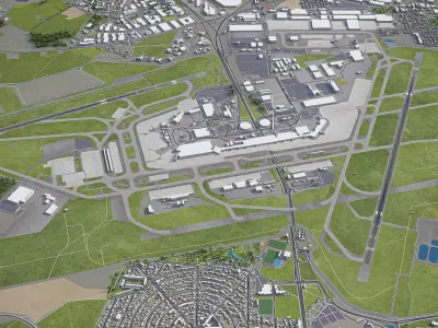 Paris Orly Airport Low-poly 3D model