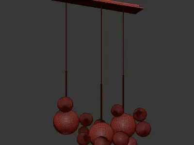 Giopato Coombes Bolle Zigzag Chandelier 14 Bubbles 3D model